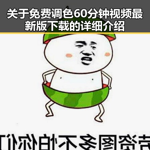 关于免费调色60分钟视频最新版下载的详细介绍