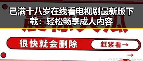 已满十八岁在线看电视剧最新版下载：轻松畅享成人内容
