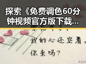 探索《免费调色60分钟视频官方版下载》的下载途径与使用体验