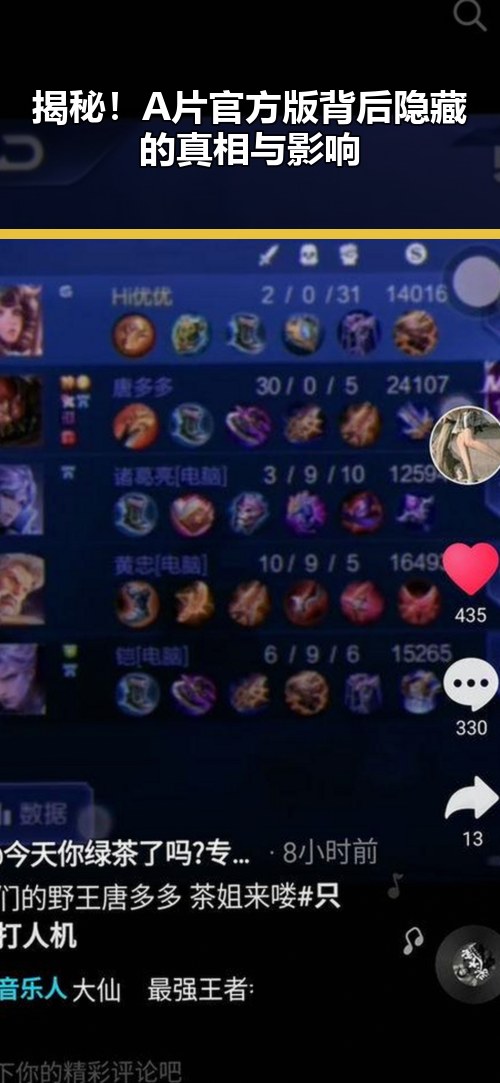 揭秘！A片官方版背后隐藏的真相与影响