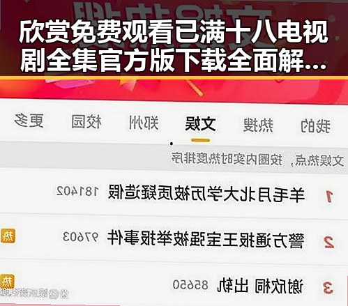 欣赏 免费观看已满十八电视剧全集官方版下载 全面解析娱乐圈背后真相