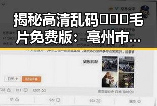 揭秘高清乱码🔞❌♋毛片免费版：亳州市相关资源的现状与分析