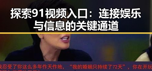 探索91视频入口：连接娱乐与信息的关键通道
