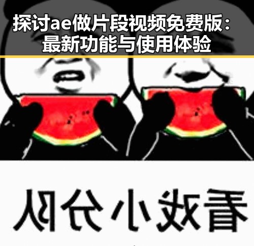 探讨ae做片段视频免费版：最新功能与使用体验