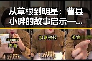 从草根到明星:曹县小胖的故事启示——小🐔🐔伸进🈲🔞🔞A最新版下载助力梦想实现