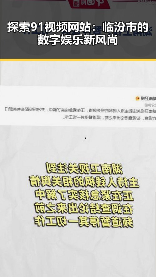 探索91视频网站：临汾市的数字娱乐新风尚