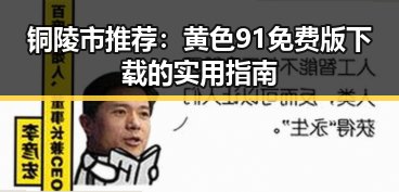 铜陵市推荐：黄色91免费版下载的实用指南