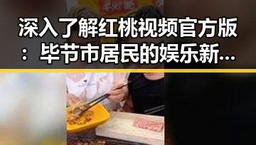 深入了解红桃视频官方版：毕节市居民的娱乐新选择